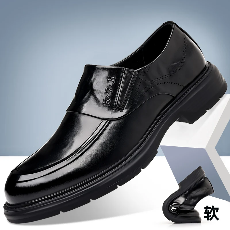 

High-Quality Men's Fashionable Gentleman's Leather Shoes, Business British-Style Office Shoes