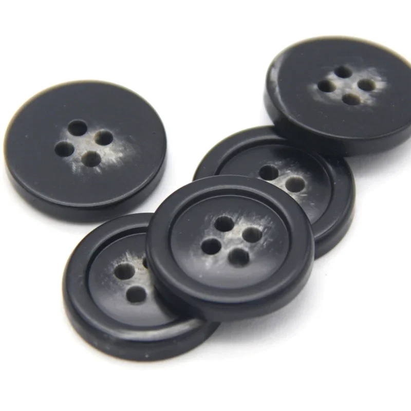 28mm Black Large Resin Imitation Horn Pattern Coat Buttons For Clothes Men Suit Jacket Decorative Sewing Accessories Wholesale