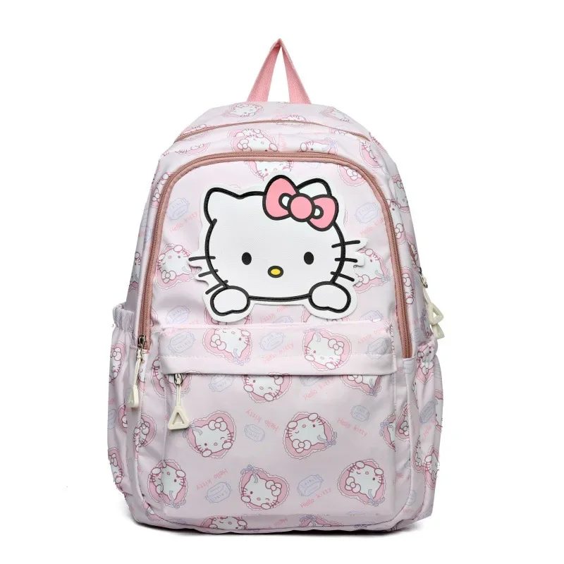 Sanrio hello kitty mochila grande capacidade kuromi cinnamoroll bonito meninos meninas dos desenhos animados lona mochila material escolar