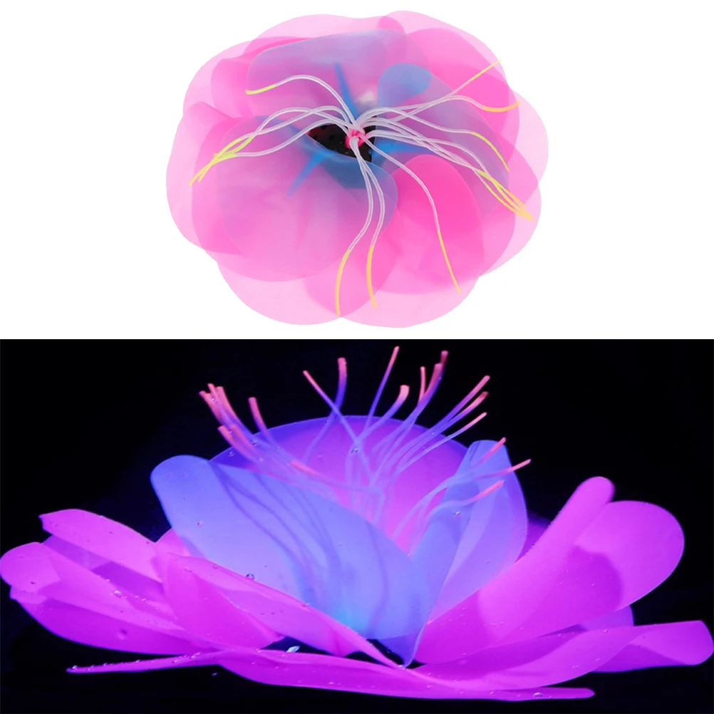 

1pc Aquatic Plant Decoration Fluorescent Fish Tank Plants Artificial Fake for Fresh Salt Water Eco-Friendly Silicone Lifelike