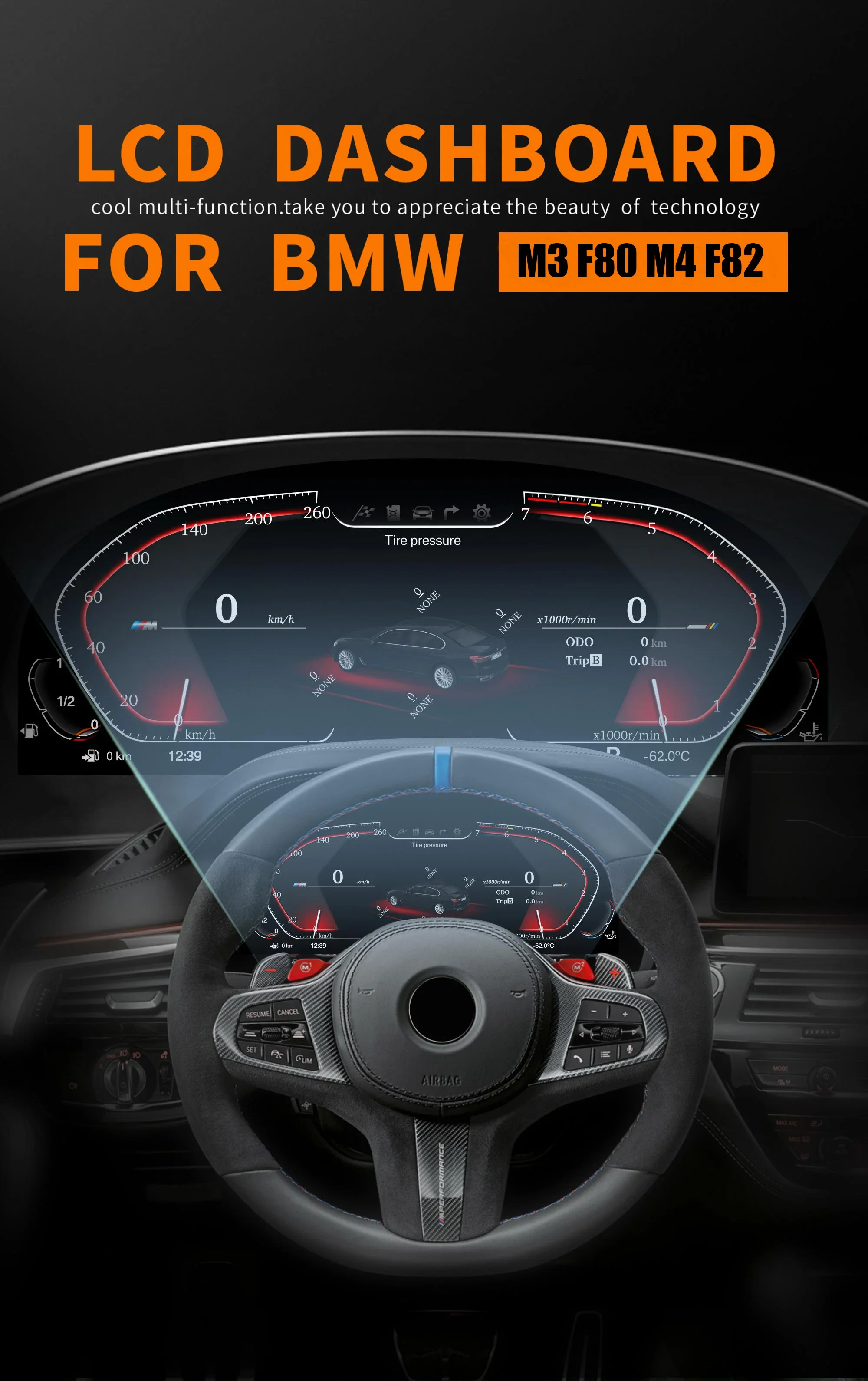 

Nick Latest Original Car Digital Cluster Instrument for M3 F80 M4 F82 2013-2019 LCD Speed Meter Dashboard