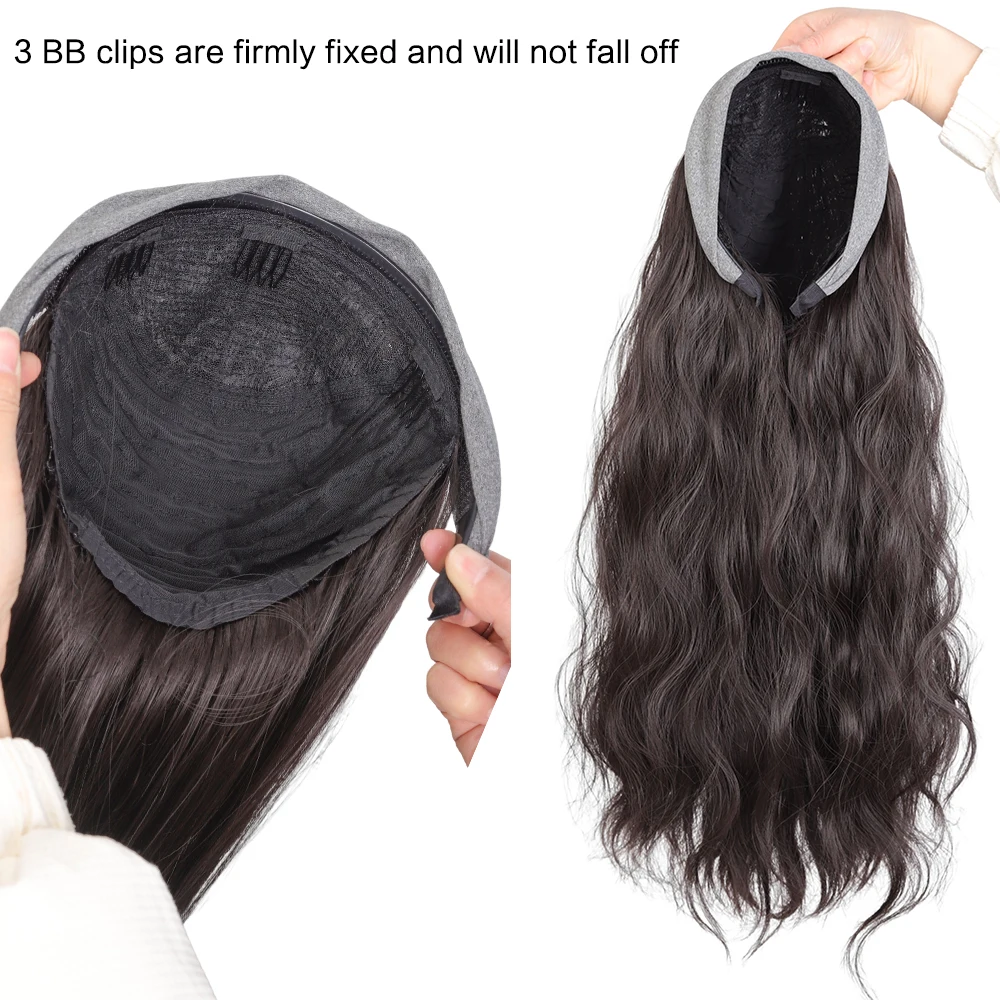 Synthetic Wig Women's Head Cover Fold New Short hairstyle Hair Band Wig One Piece Fashion Half Head Cover Wig