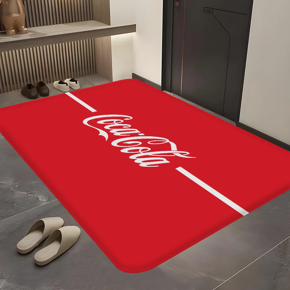 C-Coca-C-Cola Floor Mat Rectangle Anti-slip Home Soft Badmat Front Door Indoor Outdoor Mat Welcome Doormat