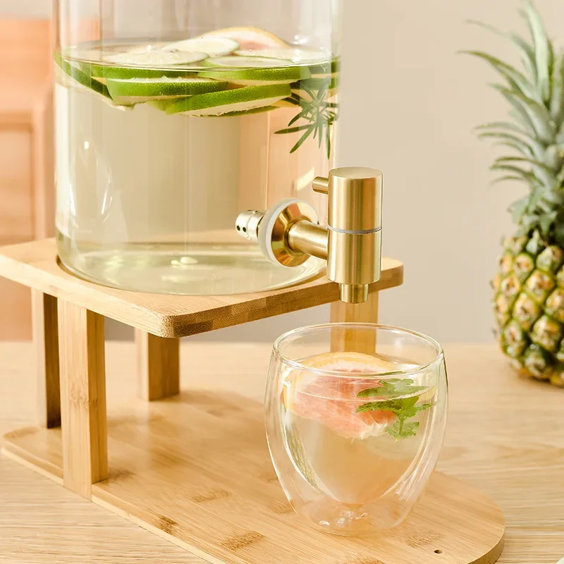 Household Cold Water Kettle Fruit Juice Bucket with Faucet Living Room Beverage Storage for High-Temperature Kitchen Use 4