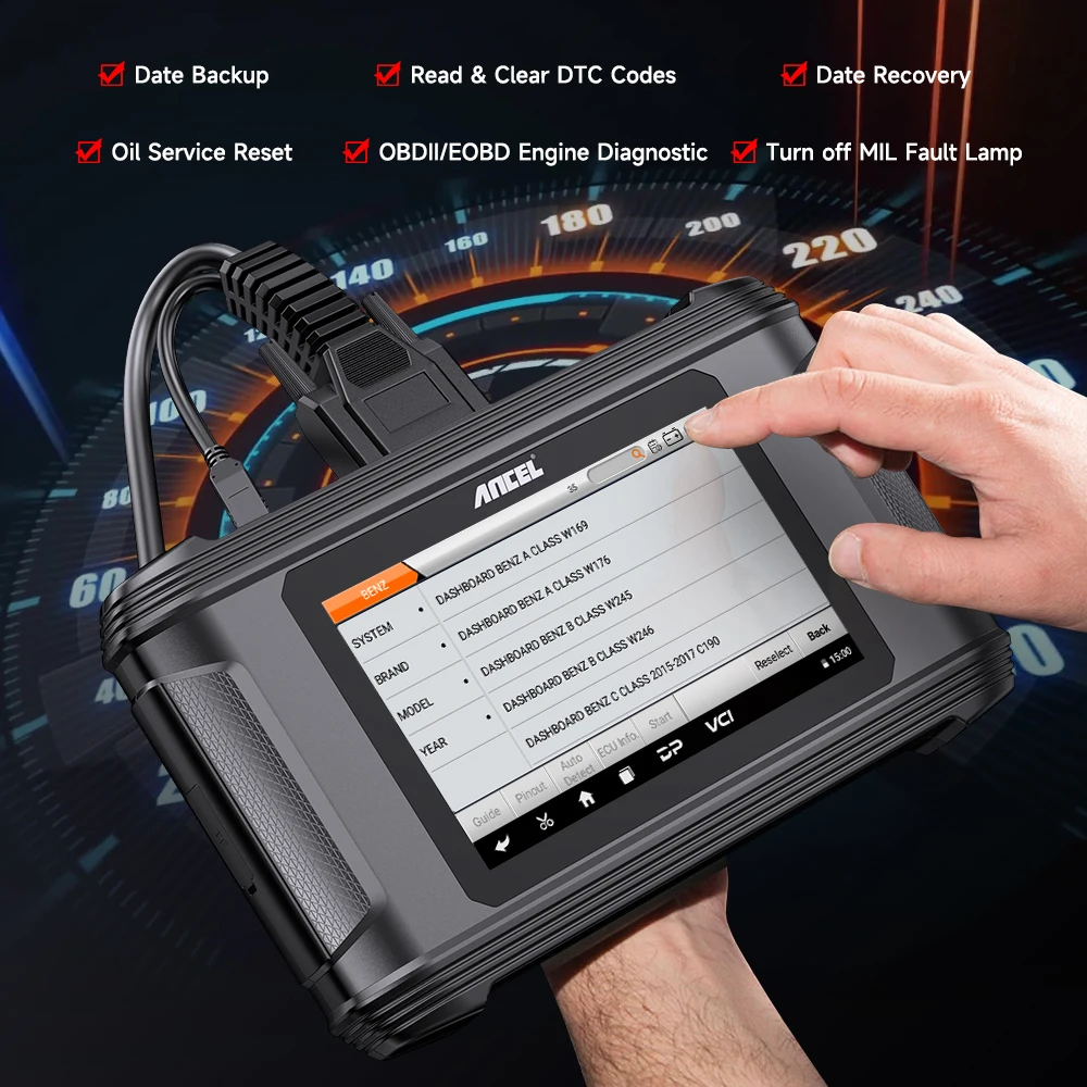 ANCEL DM500 OBD2 Car Cluster Correction Instrument Adjustment Tool Oil Reset Code Reader Read Write EEPROM Automotive Scanner