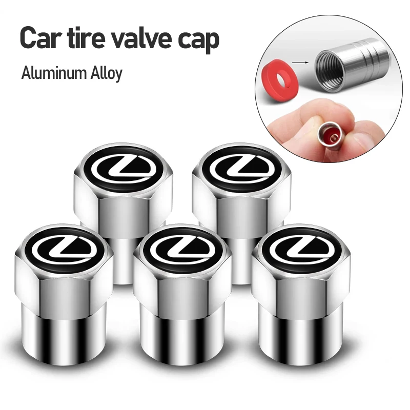 

4Pcs Car Badge Wheel Tire Valve Air Stem Cap Duust Covers For Lexus UX250h GS350 RX350 Ct200h NX300h ES300h IS350 GS300 IS200 GX