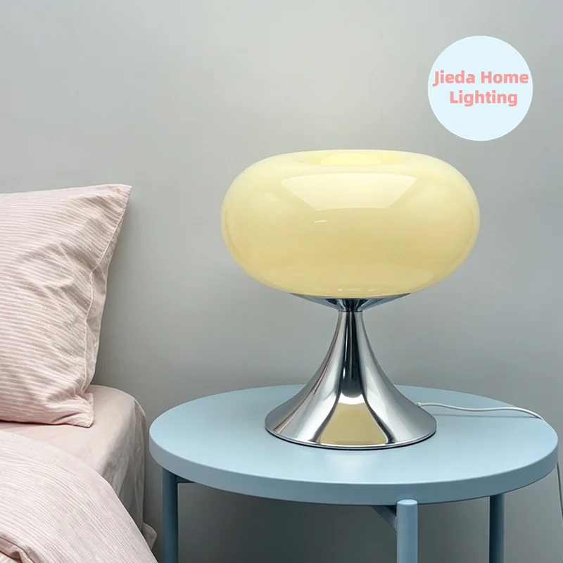 Murano Glass Table Lamp Fresh Fruit Round Bedside Light 3 Color Temp Bedroom Study Decor
