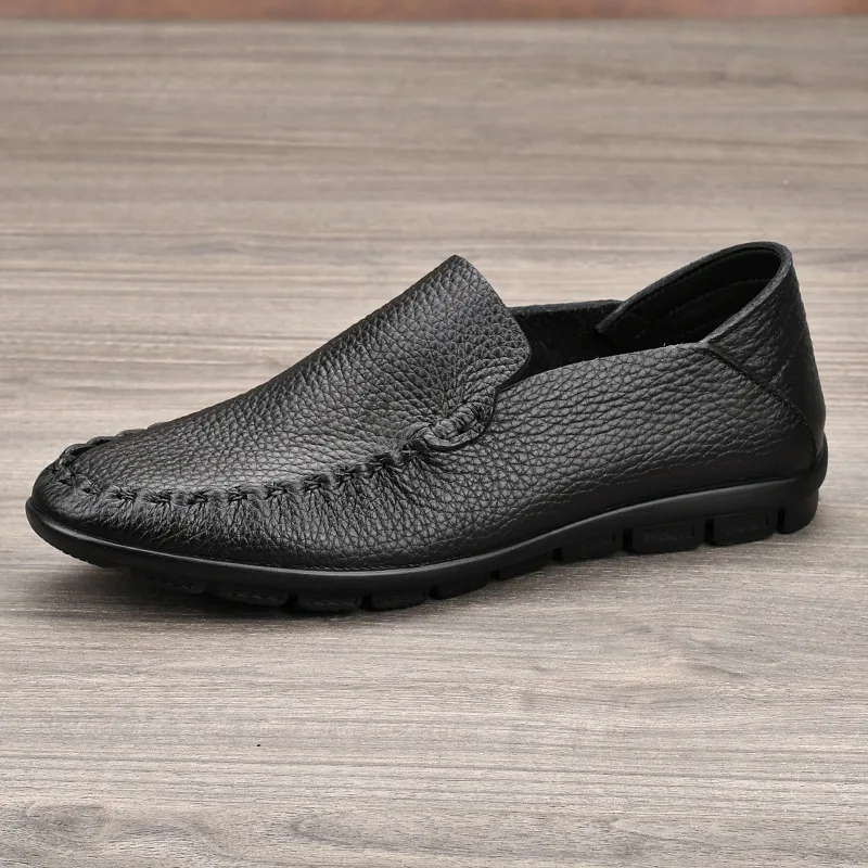 High Quality Comfortable Shoes Men Leather Original Retro Top Layer Cowhide Men's Loafers Round Toe Leather Casual Shoes for Men