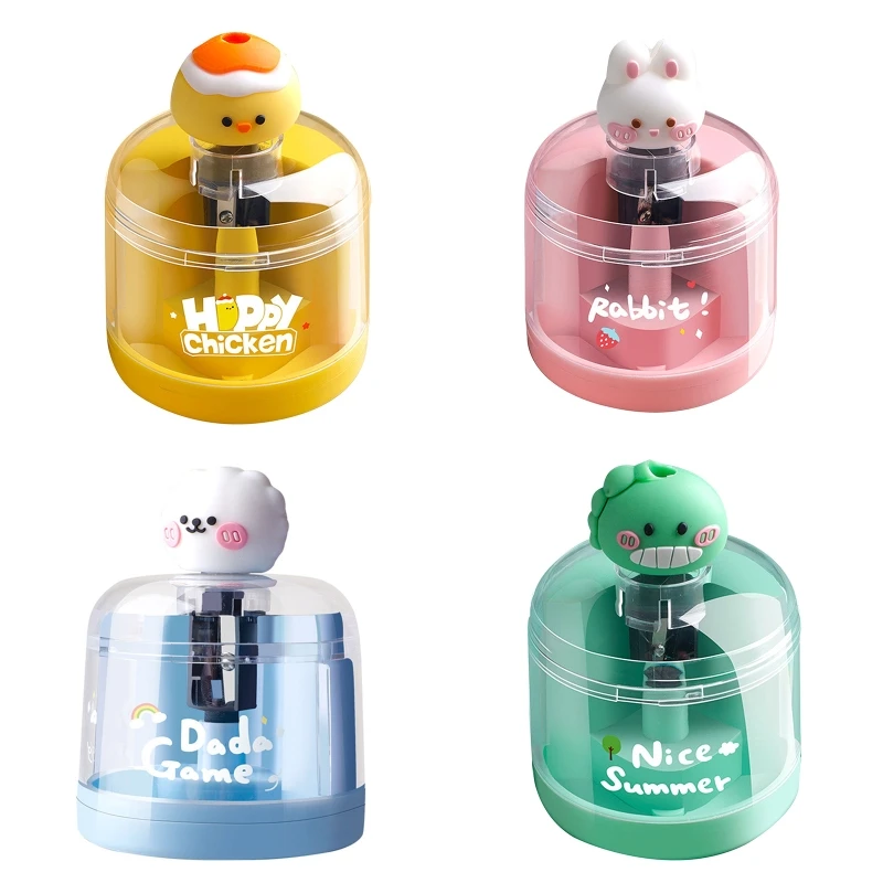 

Cartoon Electric Pencil Sharpener Auto Feed-in Clear Shaving Box Non-slip Mats