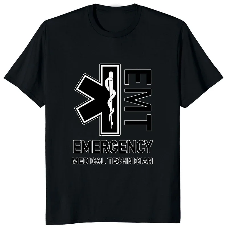 Emt Emergency Medical Technician Printed T Shirt Service Ems Paramediicc Cpr First Rescue Graphic T-Shirt Streetwear Casual Tees