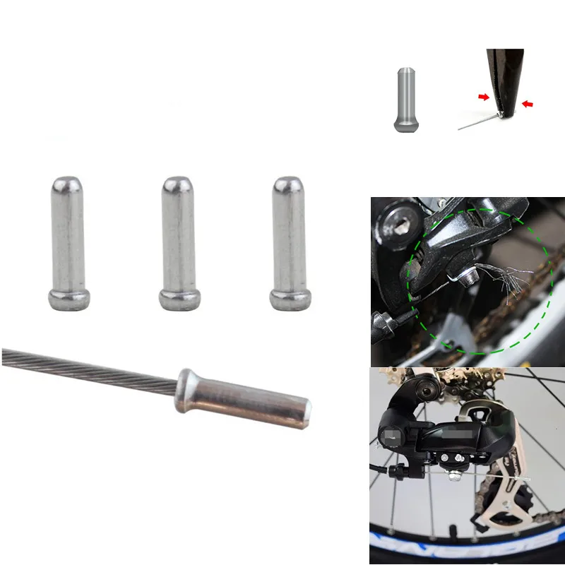 

100Pcs Bicycle Line Pipe Tail End Caps Brake Line Derailleur Shift Wire End Caps Tips Crimps MTB Bike Brake Cable Cap