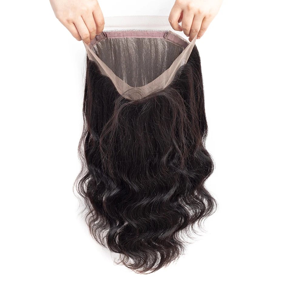 Body Wave 360 Lace Frontal 12 - 24 Inch Remy Hair Full Lace Frontal Closure Brazilian Silky Frontal Human Hair Extension Natural
