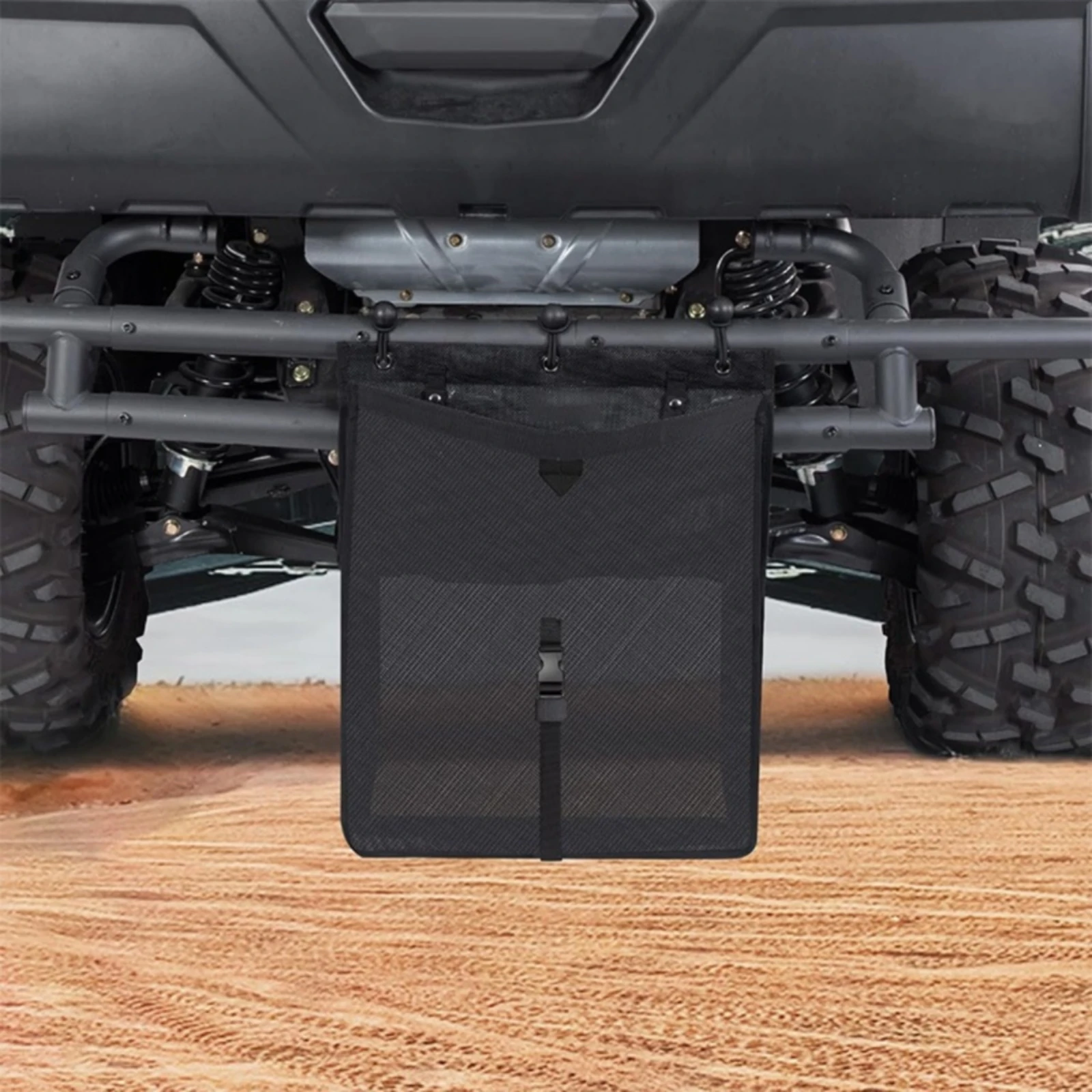 PVC Mesh Trash Bag Adjustable Vehicle-Mounted Mesh Trash Bag with Snap Closure Easy-Install Space-Saving for Campers