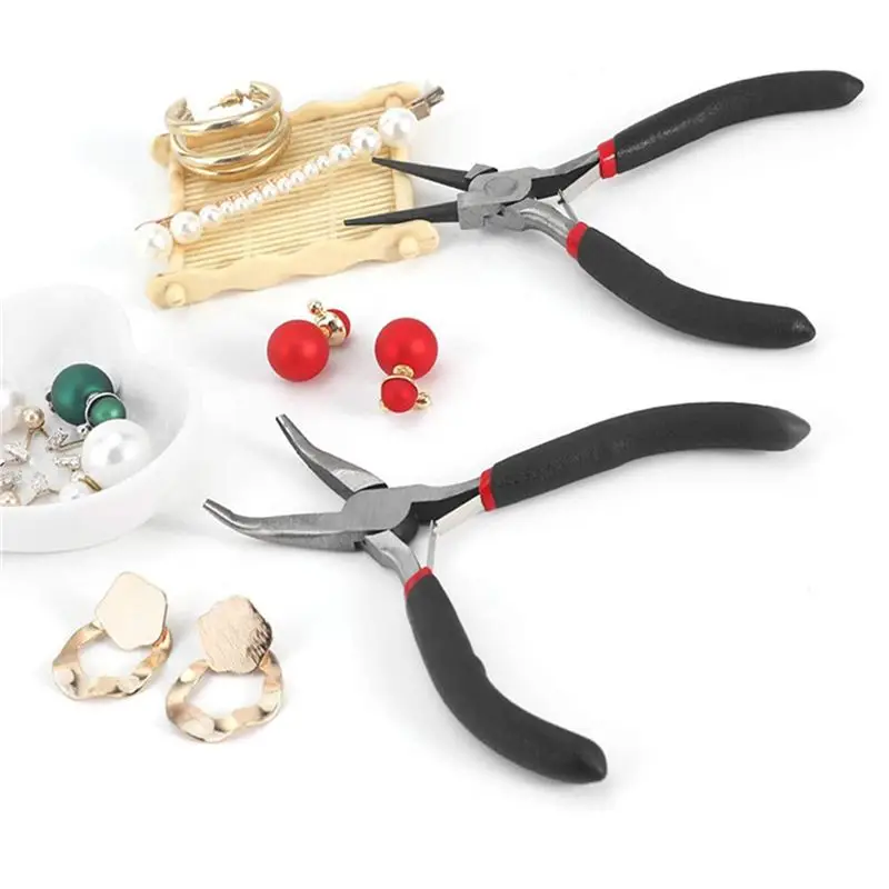 4Pack Bent Chain Nose Pliers And Round Nose Pliers For Crafting And Repair, Jewelry Making Supplies-B61B