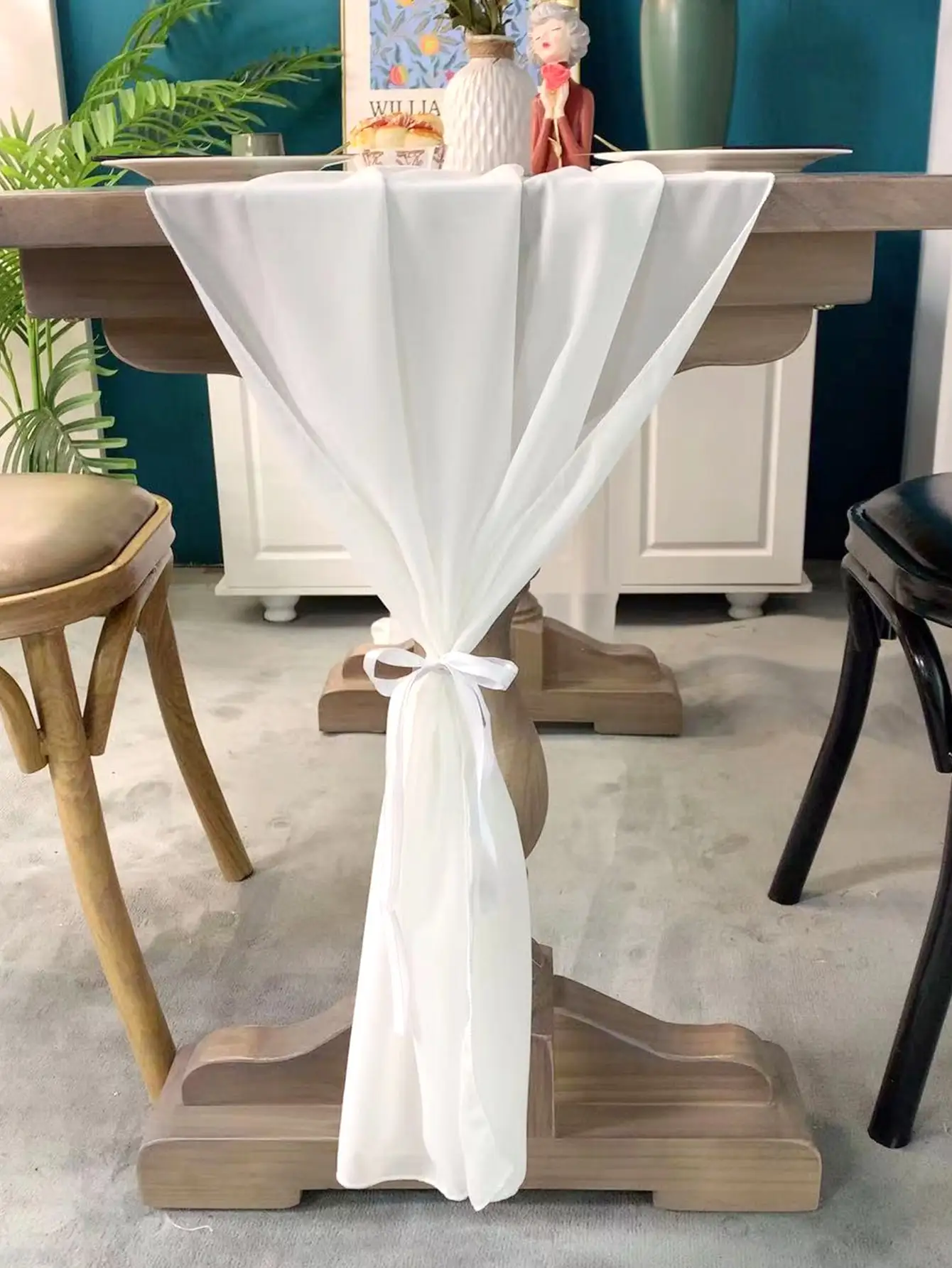 White Chiffon Table Runner for Wedding - White Table Runner, Sheer Party Decor, Rustic Runners for Bridal Baby Shower Decoration