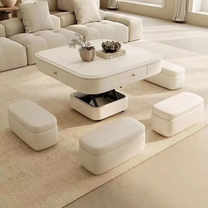 New fire automatic mahjong table electric lifting coffee table dining table integrated dual-purpose household
