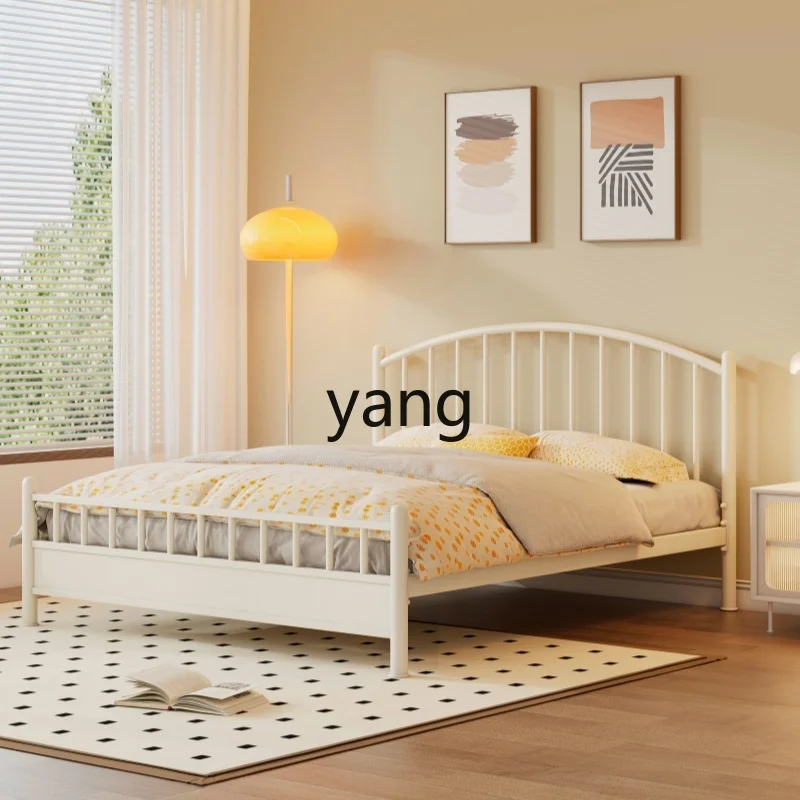 

LH cream wind wrought iron double bed household bold thickened iron frame bed