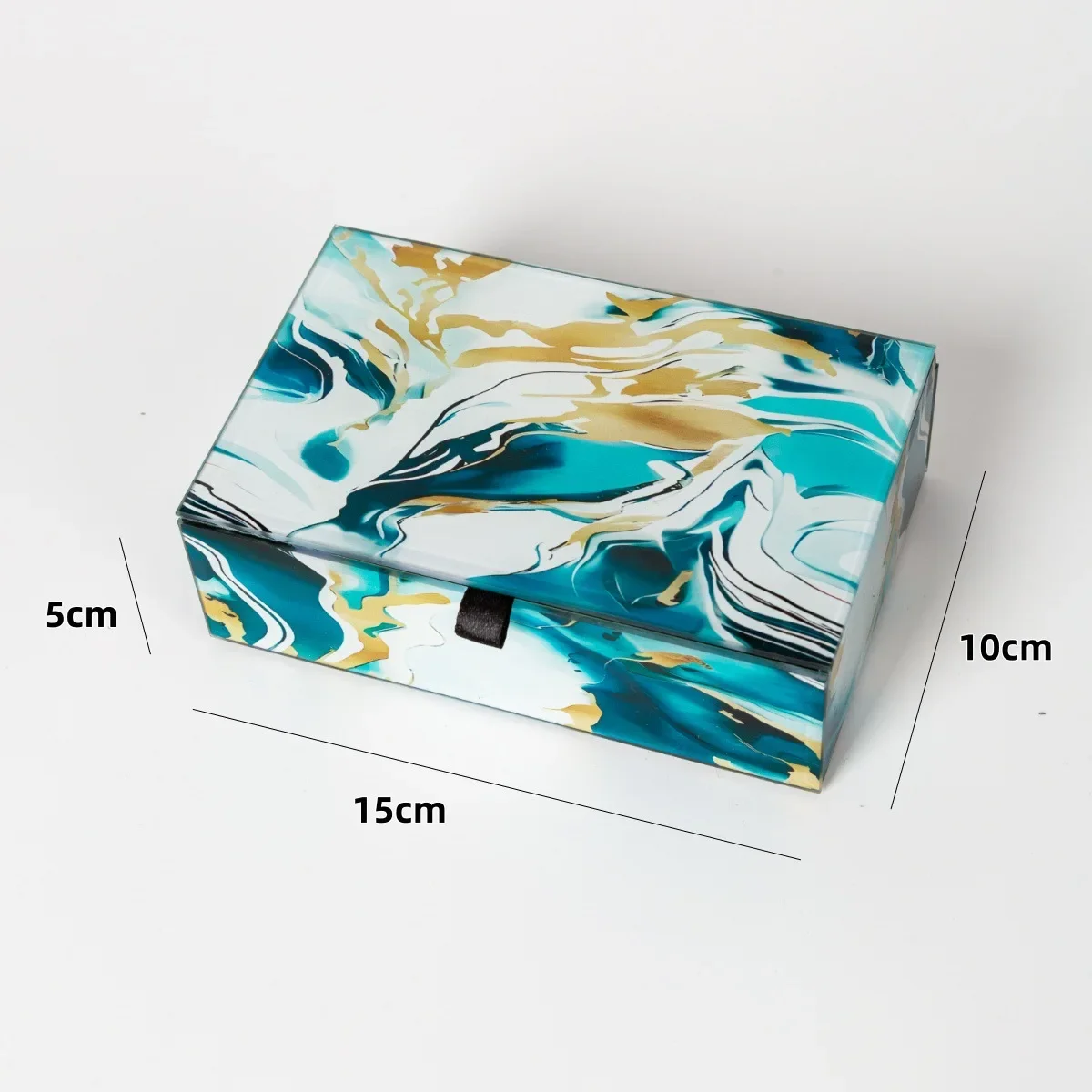 CLL Blue Danube Marble Jewelry Box Beauty Storage Box Hot Selling Glass Jewelry Box