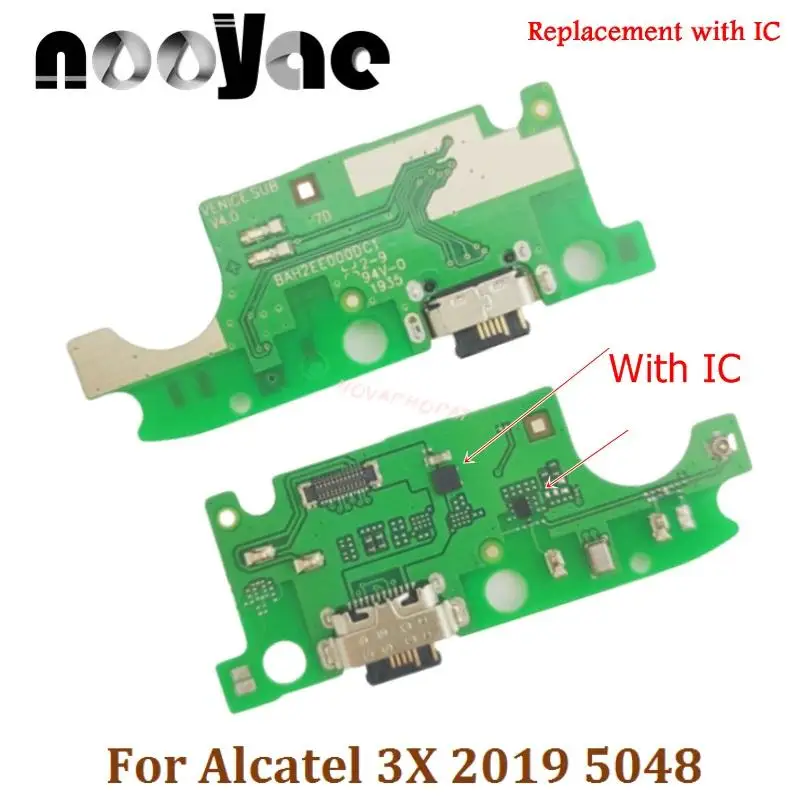 For Alcatel 3X 2019 5048 5048U 5048Y USB Dock Charging Port Charger Plug Board Flex Cable With Microphone MIC +Tracking