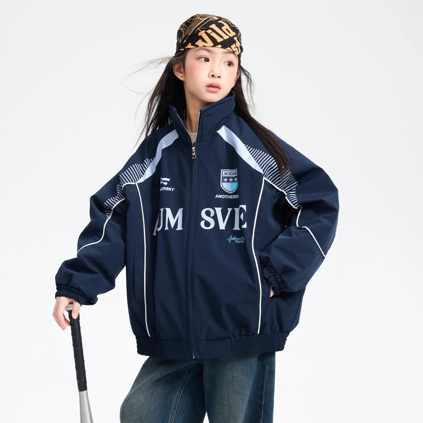 

American Retro Girls Short Trench Coat Child Y2K High Waist Motorcycle Wind Warm Jacket High Street Baseball Uniform Ages 4-14Y