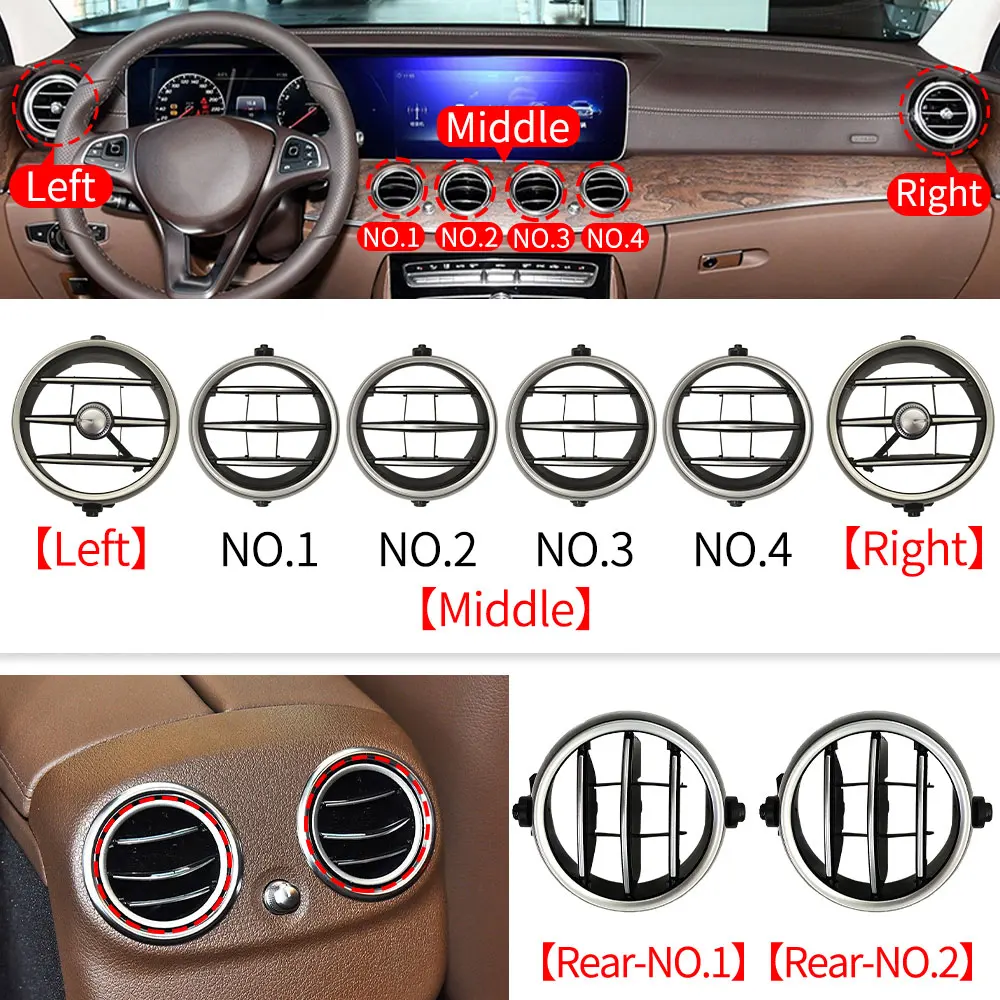 For Mercedes W213 Car Front Rear Air Conditioner Vent Grille Outlet Cover For Benz E Class 2015-2023 E200 E230 E300 E350 E63 AMG