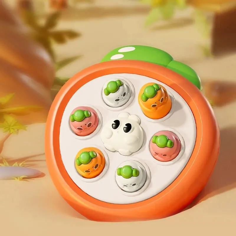 Fun Carrot Whac-A-Mole Toy For Children Quick Push Bubbles Game Machine Parent-Child Interactive Puzzle Toys For Young Children