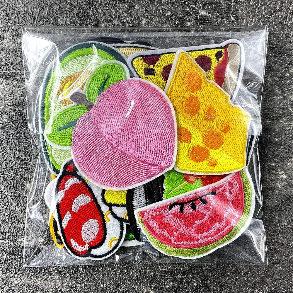 20Pcs/Lot Peach Candy Sushi Iron on Patch Cloth Embroidered Applique Sewing Clothes Apparel Accessories Patches Stickers