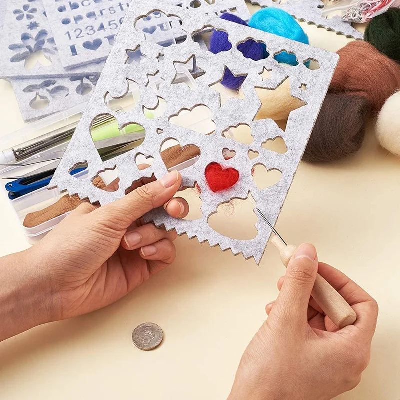 7 Piece Wool Felt Mold Needled Felt DIY Creative Craft Mold Sticker Handicraft Molding Mold Sewing Accessories