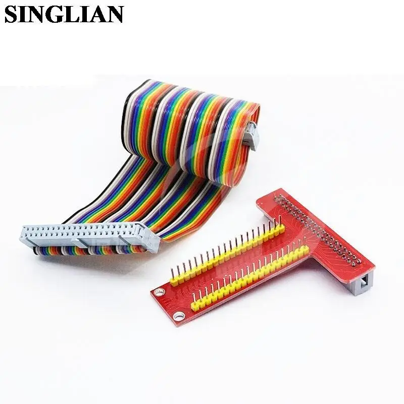 T-type GPIO Expansion Board+40P Expansion Cable Development Board DIY Kit Compatible With Raspberry Pi B+ Special Accessories