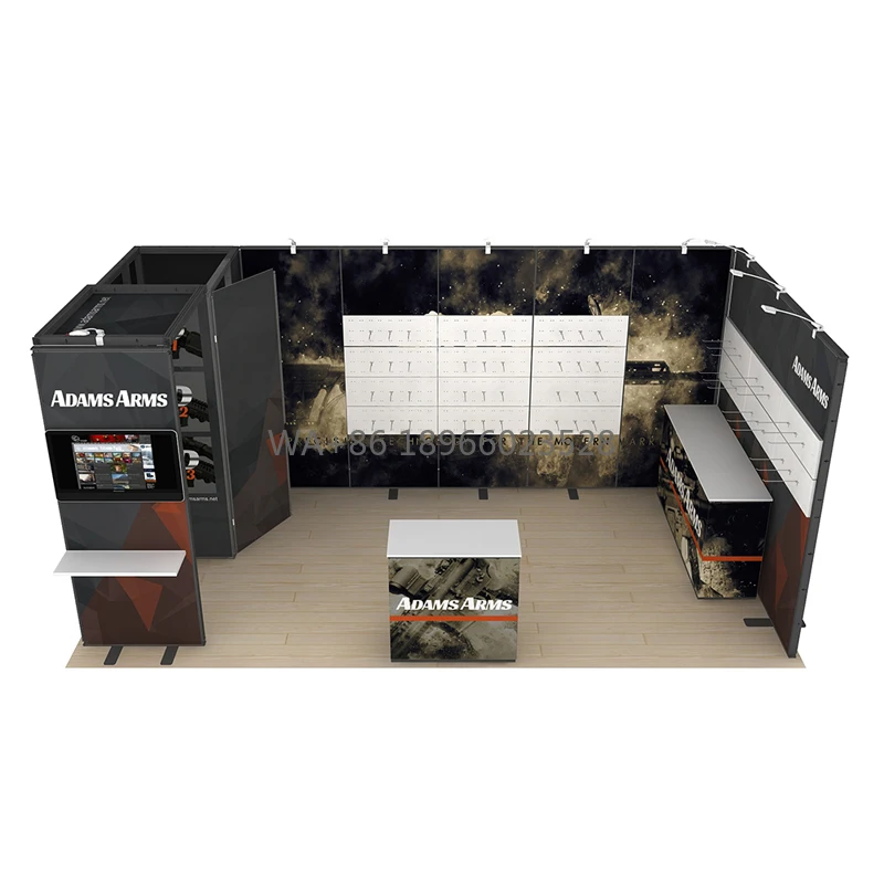 Stand per esposizione pubblicitaria cosmetica con progettazione grafica popolare da 3x6 m di Hangzhou