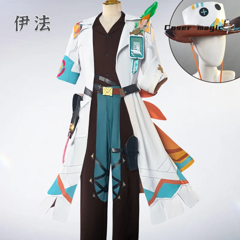 

Genshin Impact Ifa Cosplay Costume Wig Uniform Hat Tlalocan Flower-Feather Clan Natlan Halloween Party for Women Men Carnival