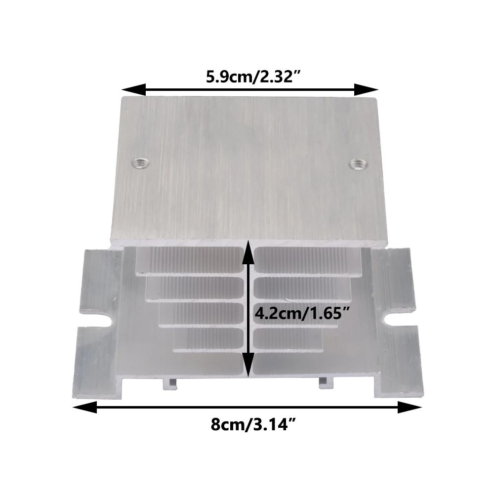 Relé monofásico de estado sólido SSR, disipador de calor de aluminio, disipadores de calor, adecuado para relé 10A-25A