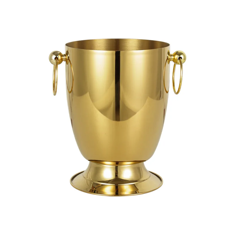 304 stainless steel champagne bucket, cold storage beer beverage ice bucket for parties and parties
