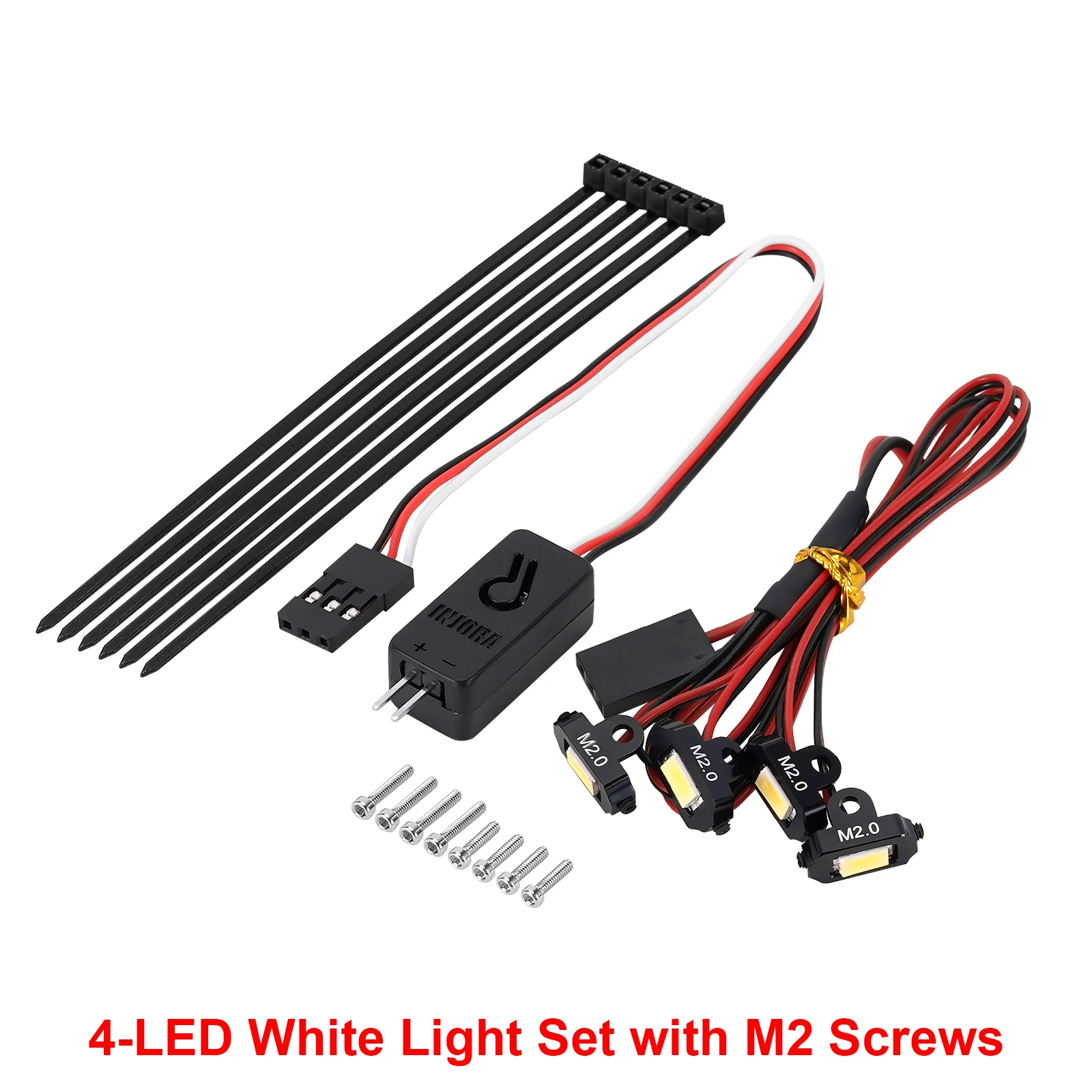 INJORA Rock Lights Kit mit Controller für 1/18 1/24 RC Crawler (Weiß, Gelb) 4