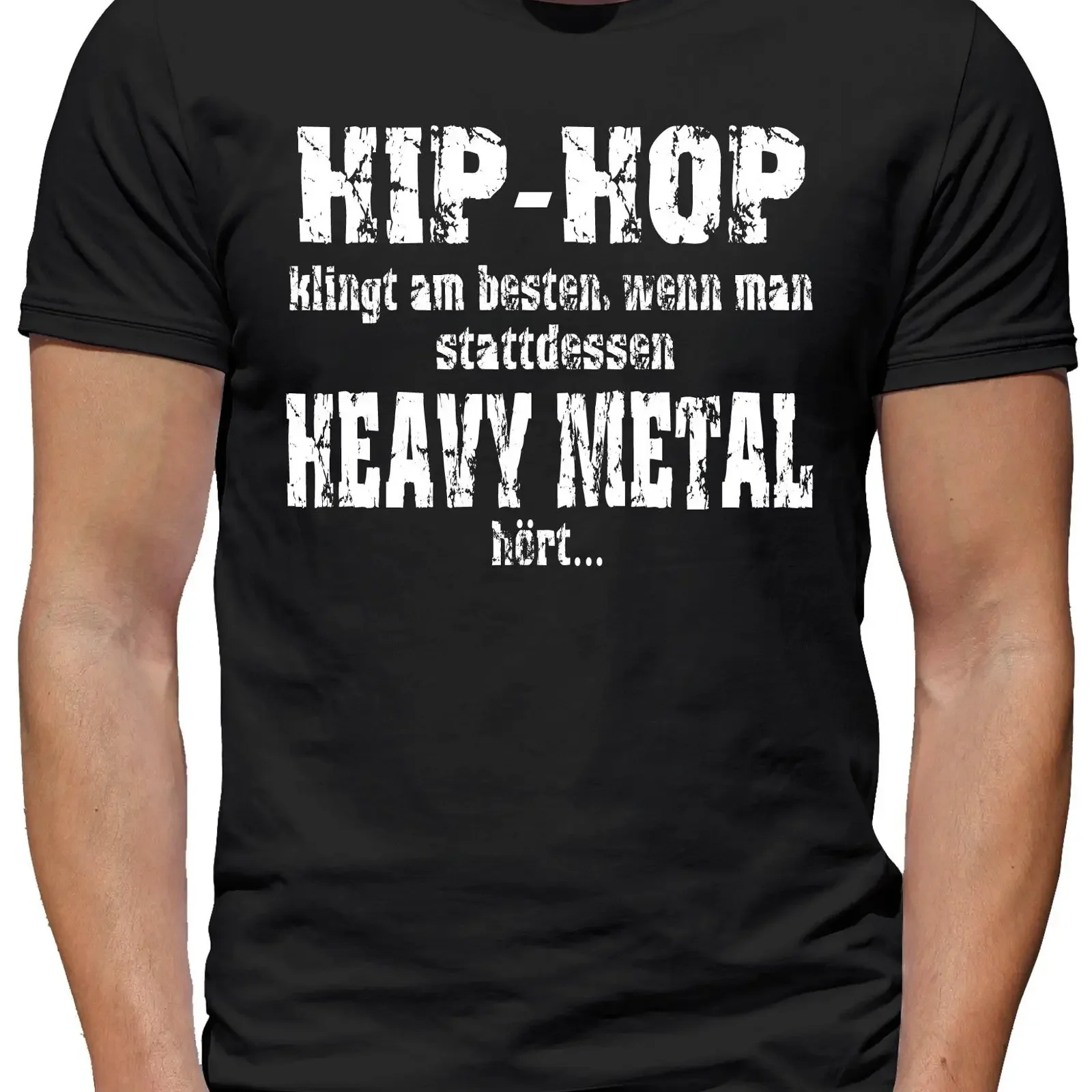 T Shirt People Heavy Metal Hören Men's vintage Washed streetwear Versatile designer clothes Unisex Top For Everyday Wear