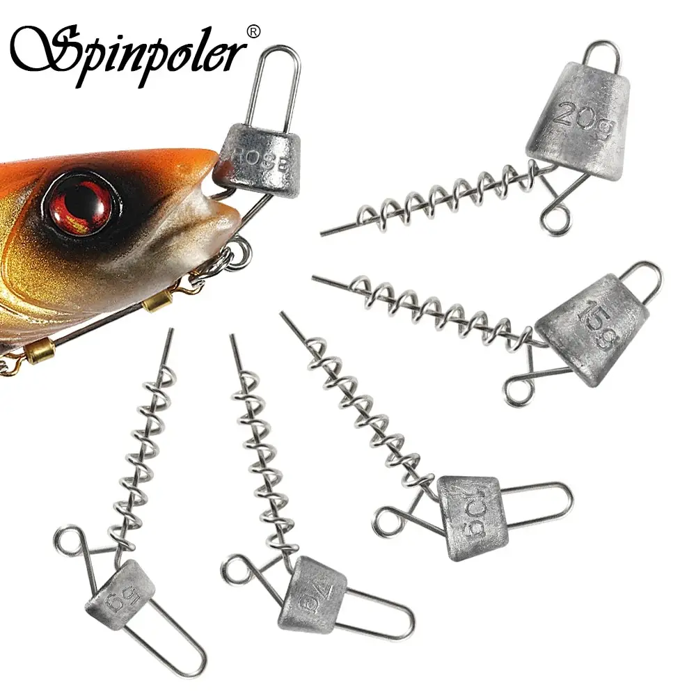 Spinpoler Multi Depth Shallow Screw Pike None Rotation System 5g 10g 15g 20g Lead Softbait Curltail Rig Fishing Gear Accessories