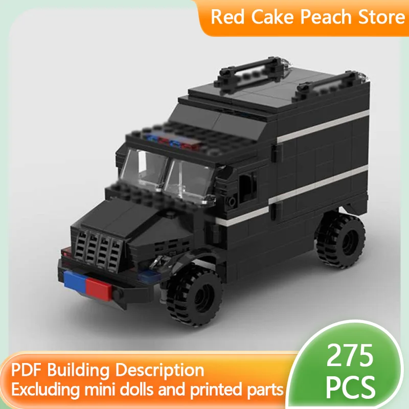 

Модель городской автомобиль MOC, строительные кирпичи, специальный полицейский бронеавтомобиль, модульная технология, детские праздничные подарки, сборка игрушек, костюм