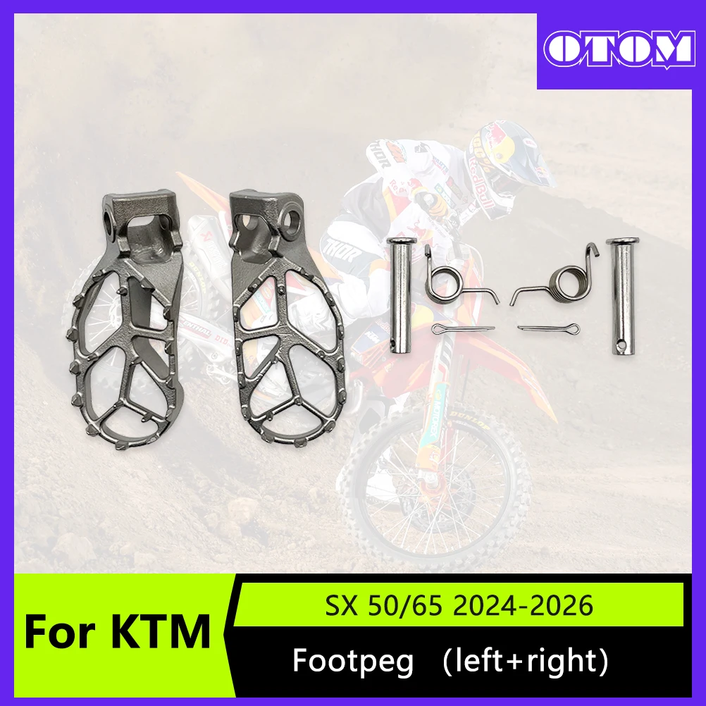 

OTOM Motorcycle Front Footpegs Kit Pedals with Mounting Parts For KTM SX50/65 HUSQVARNA TC GASGAS MC 2024-2026 Foot Rests