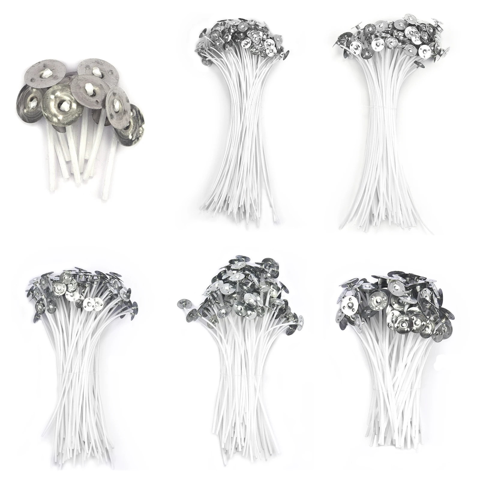 Mechas de vela sin humo, núcleo de algodón puro para fabricación de velas DIY, mechas preenceradas, suministros para fiestas, 50 piezas/100 piezas, 2,6-20cm