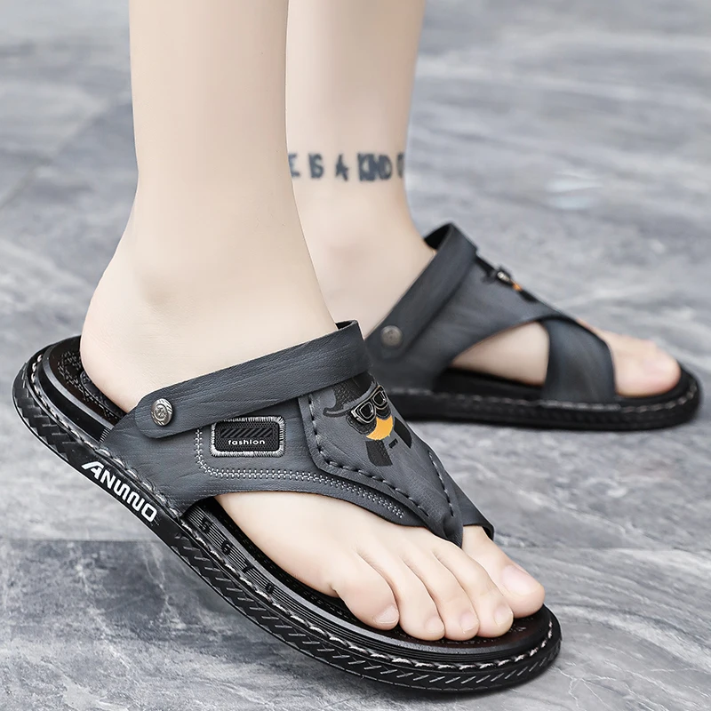 Flip flop sandals summer men\'s outdoor casual breathable non slip waterproof sandals fashion dual-purpose slippers beach shoes