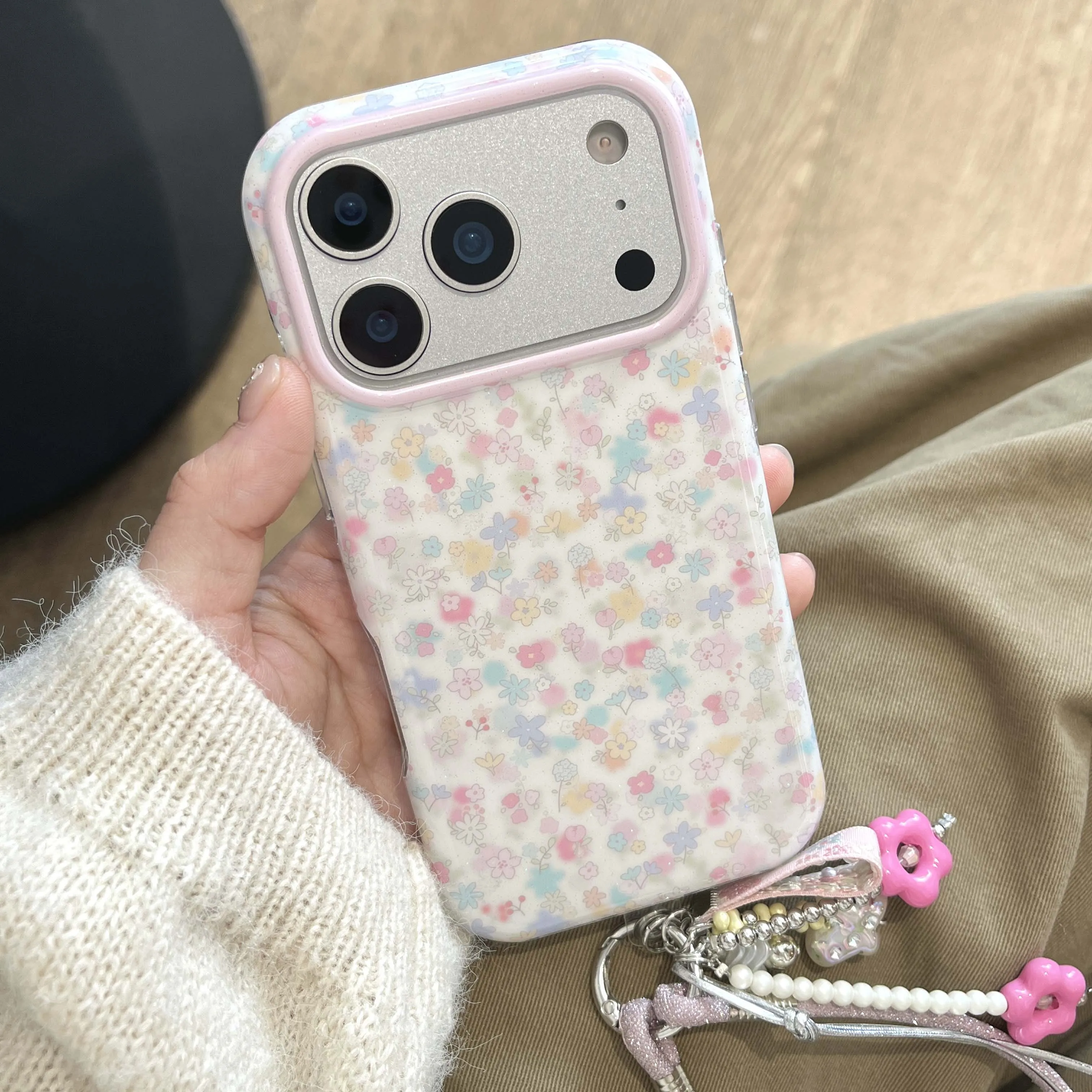Cute flower colorful imd back cover for iphone 13 14 15 prom