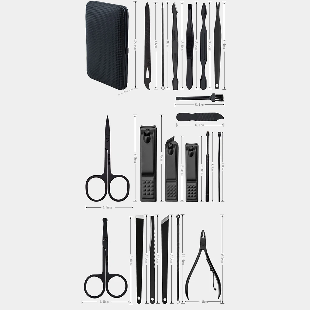 20pcs Stainless Steel Nail Scissors Pliers Acne Removal Needles Clippers Beauty Pedicure Tool Kit