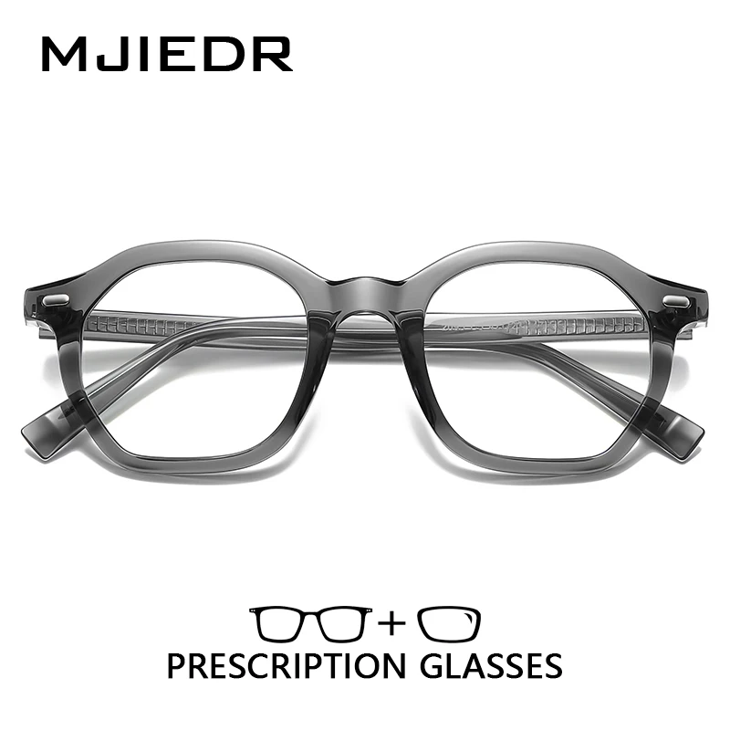 

MJIEDR Korean Style Polygon Photochromic Prescription Glasses Men Square Progressive Optical Eyewear Lenses with Custom Recipe