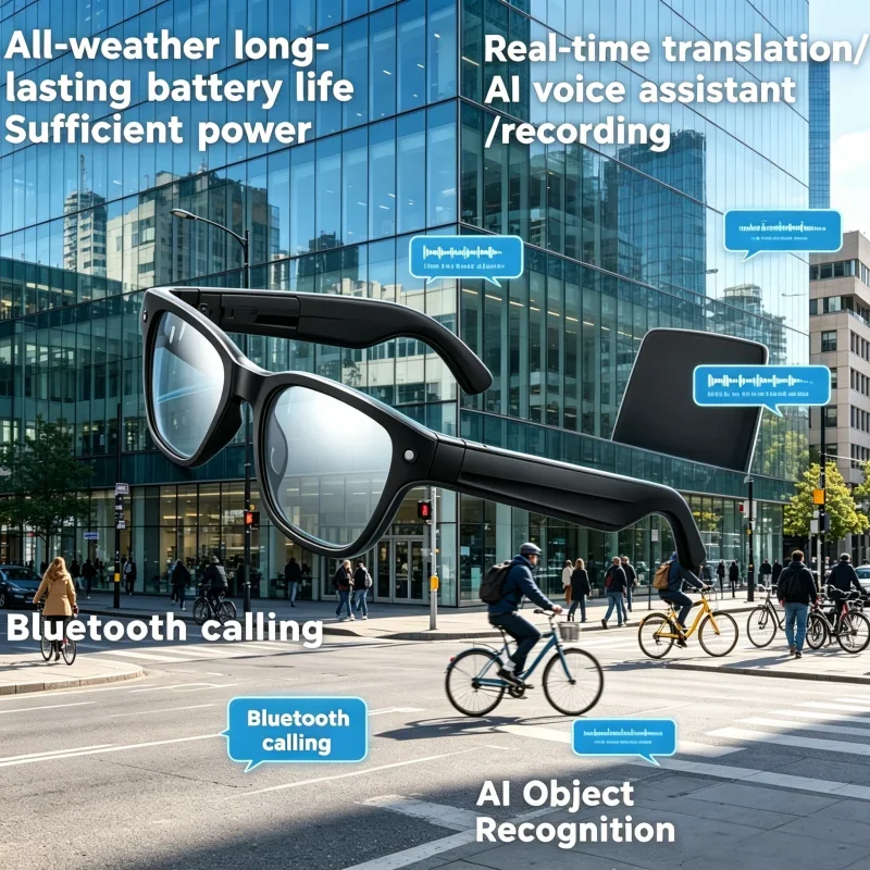 

Voice Assistant Control AI Smart Glasses 8K HD Camera Bluetooth Call Smart Glasses for Men Smart Glasses