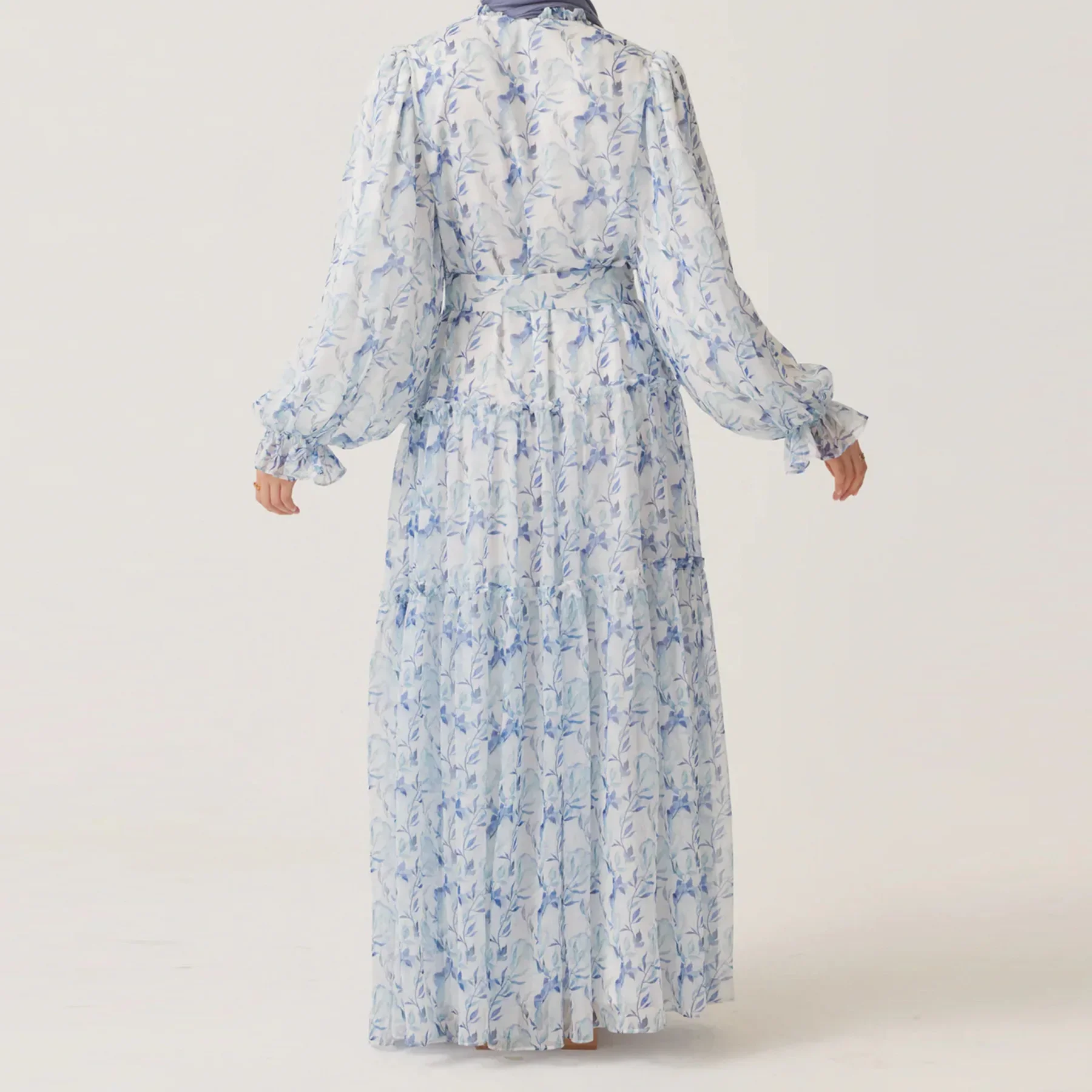 Vintage feminino muçulmano floral impressão abaya longo maxi vestido turquia dubai kaftan botões islâmico eid festa árabe vestido jalabiya