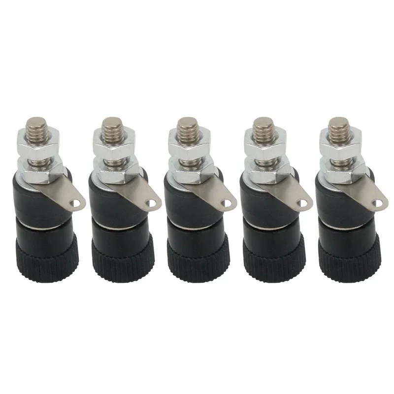 5Pcs 4mm Banana Socket Professional Binding Post Nut Banana Plug Jack Connector Nickel Plated