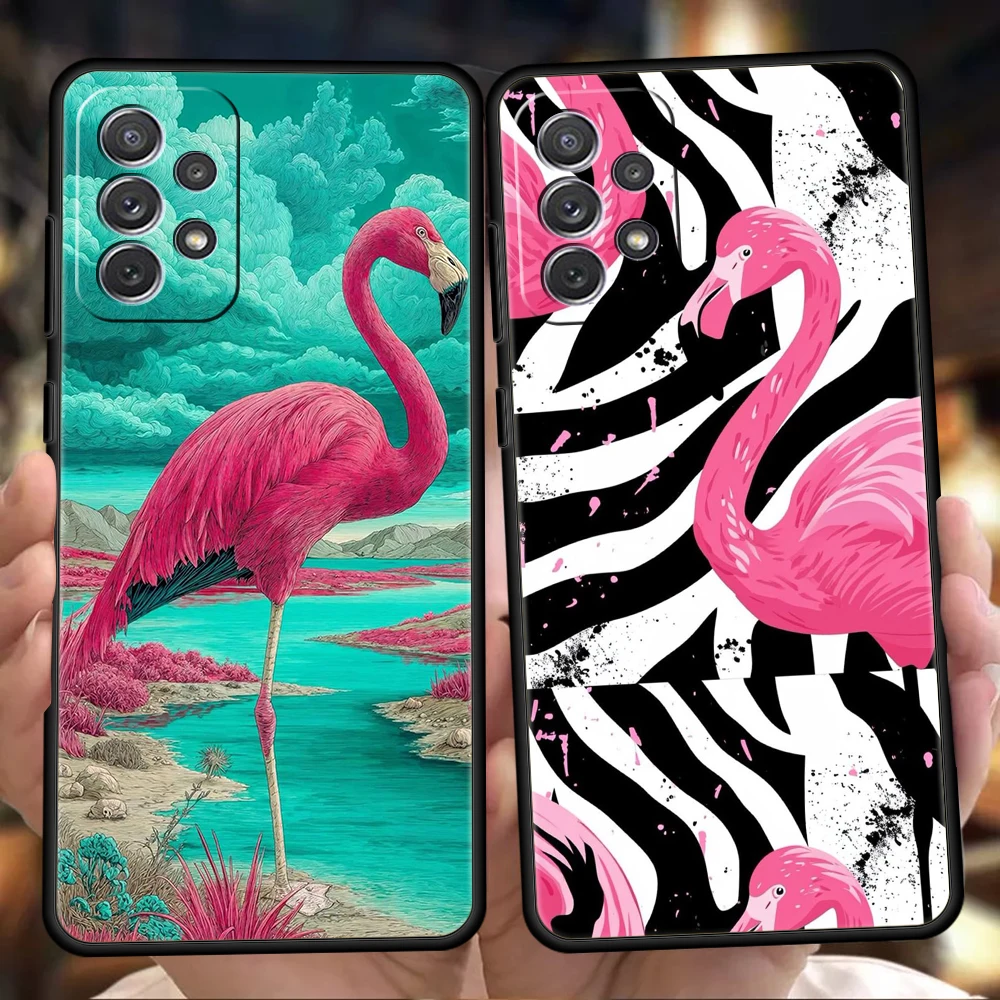 Flamingo Phone Case for Samsung Galaxy A17 A15 A13 A22 A23 A25 A32 A33 A35 A51 A53 A55 A71 A72 5G SOFT TPU Shell Fundas Capa Bag