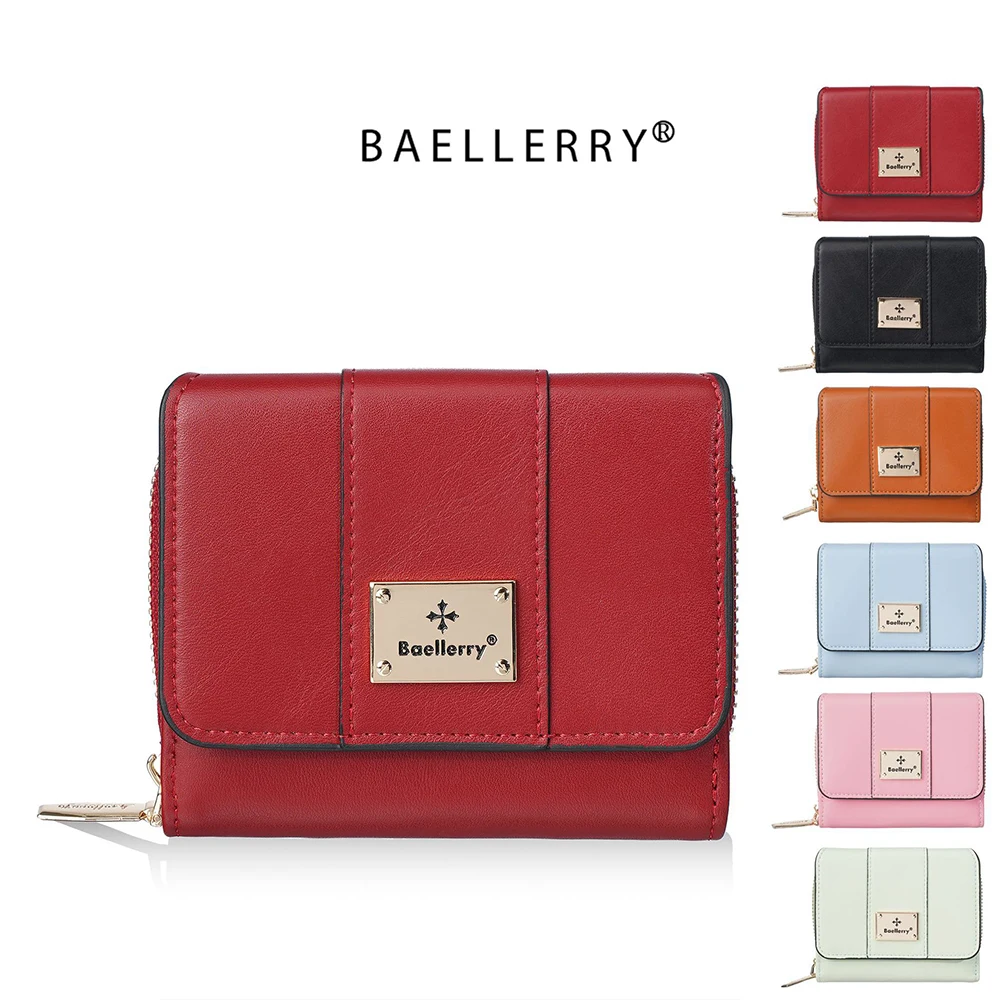 1-teilige Damen-Geldbörse mit dünnem Reißverschluss, mehrere Kartenfächer mit Ausweisfenster, diebstahlsicherer kompakter Kartenhalter, kleine Reisebrieftasche, perfektes Geschenk für Freundin