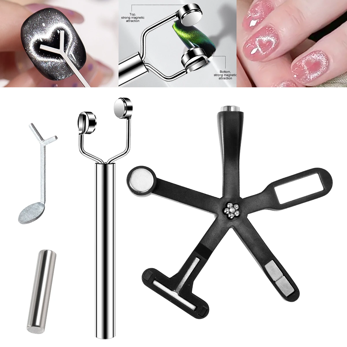 Y-Shaped Strong Magnetic Stick For Nails Cat Eye UV Gel Polish Design 3D Heart Shaped Manicure Art Supplies Salon Magnet Tools