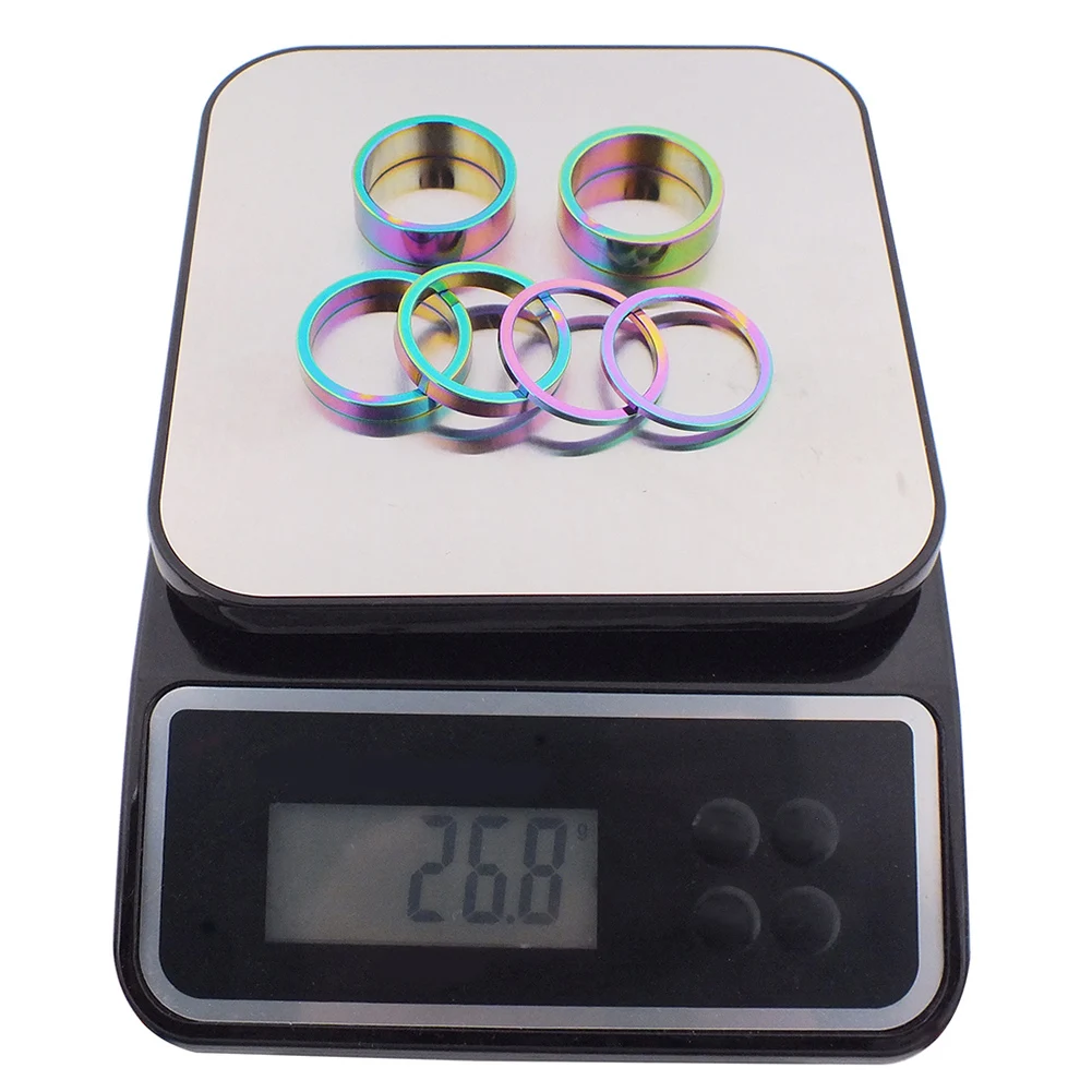 6 Buah Bantalan Jarak Mesin Cuci Sepeda 2/5/10Mm Kit Pengatur Jarak Headset Sepeda Kit Pengatur Jarak Batang Garpu Depan Sepeda untuk Sepeda Garpu Depan 28.6Mm